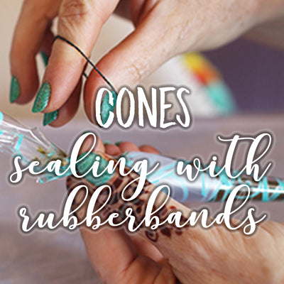 Henna Cones: Sealing with rubber bands