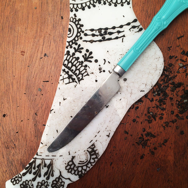 White Acrylic Practice Board Henna Caravan