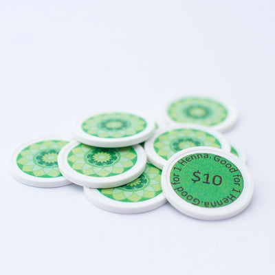 Green "$10" Henna Tokens