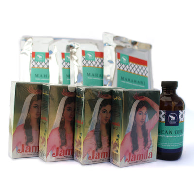Professional henna kit with 800 grams henna powder with 8 ounces essential oil