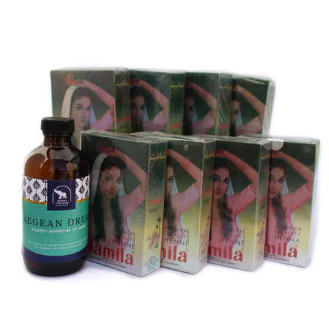 Professional henna kit with Pakistani henna powder and essential oil