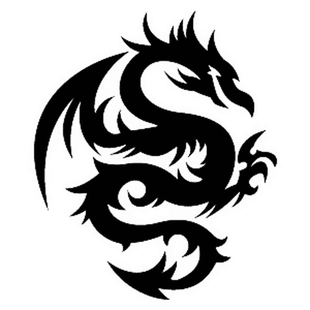Chinese Winged Dragon, | Glitter Tattoo Stencil – Henna Caravan, image size:1000x1000
