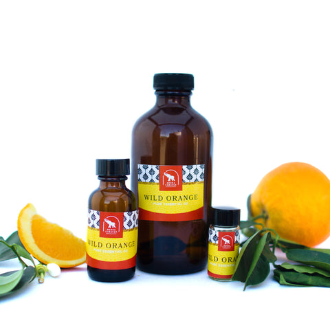 wild orange essential oil in various sizes